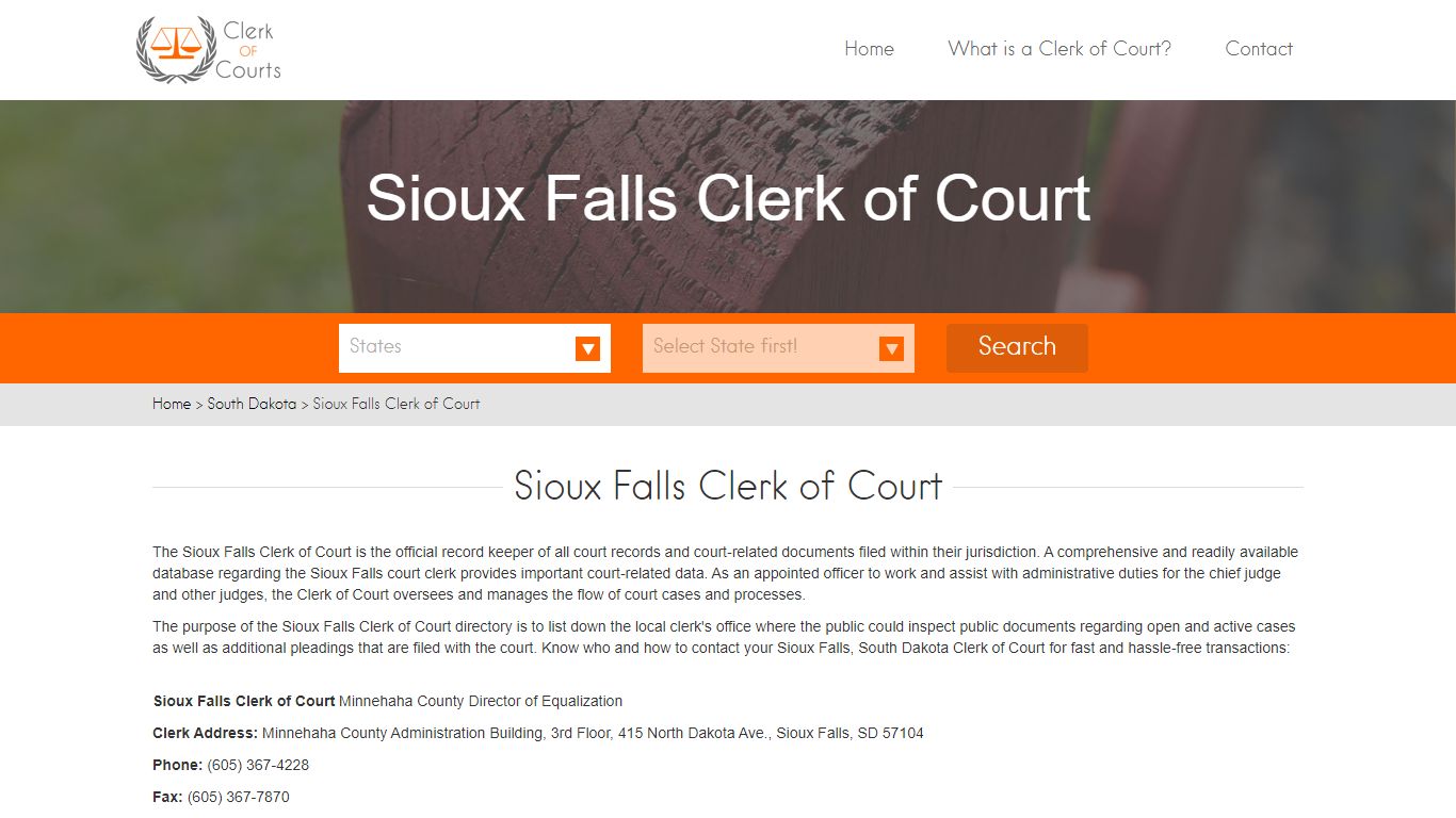 Sioux Falls Clerk of Court