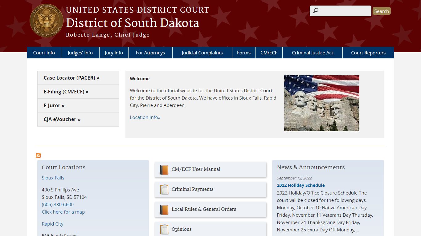 District of South Dakota | United States District Court